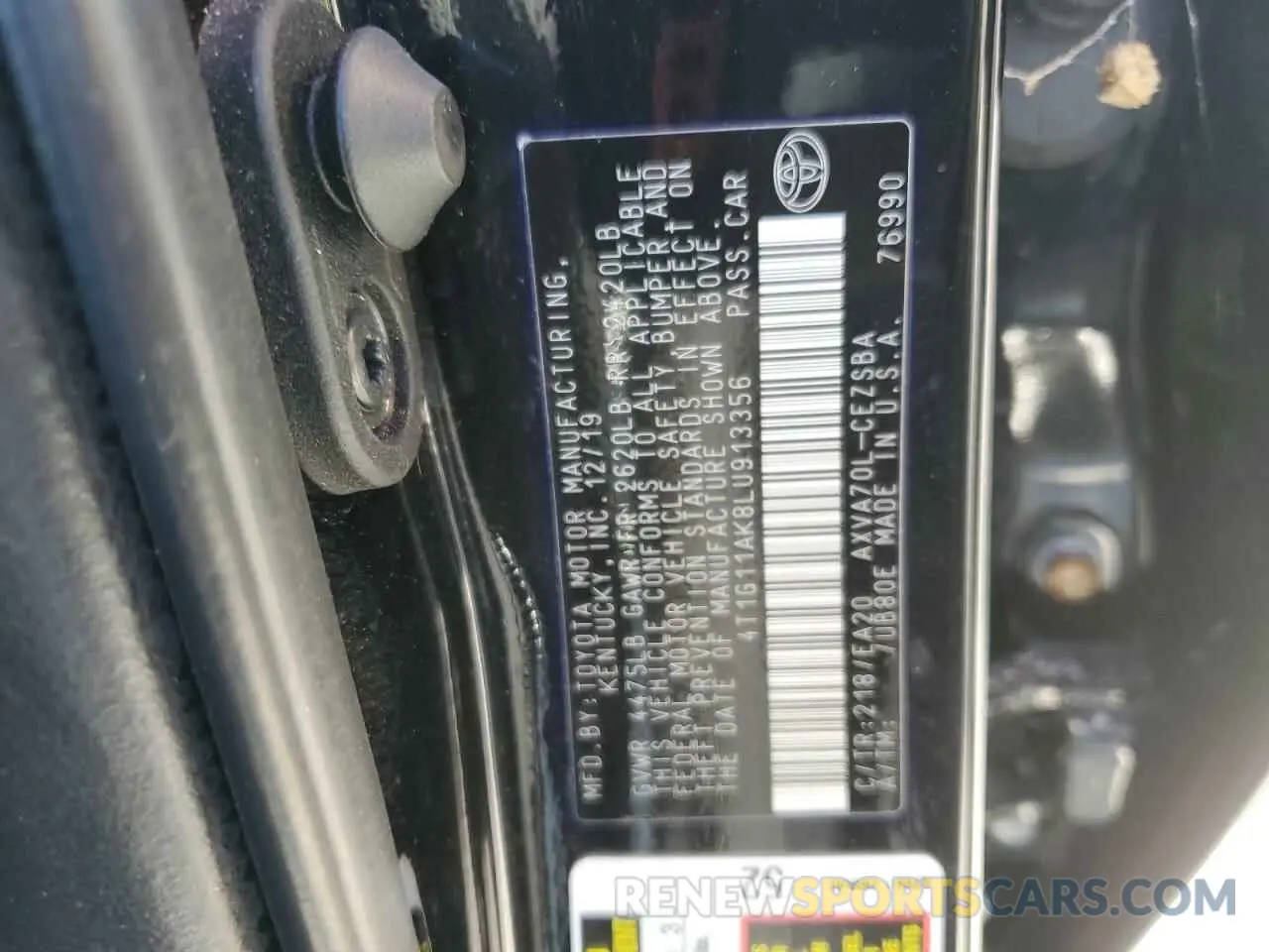 14 Фотография поврежденного автомобиля 4T1G11AK8LU913356 TOYOTA CAMRY 2020