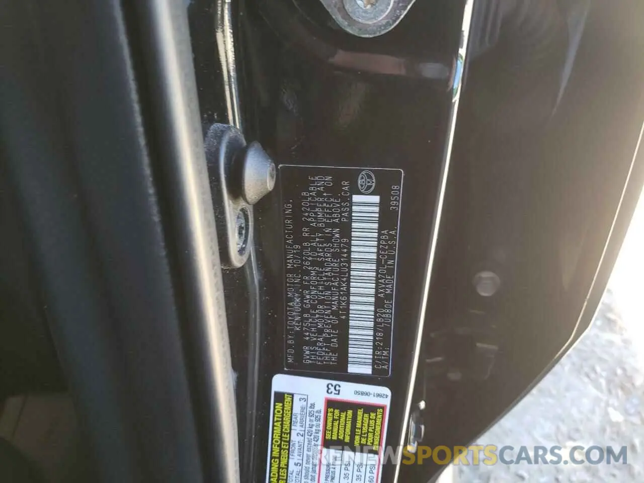 10 Фотография поврежденного автомобиля 4T1K61AK4LU314479 TOYOTA CAMRY 2020