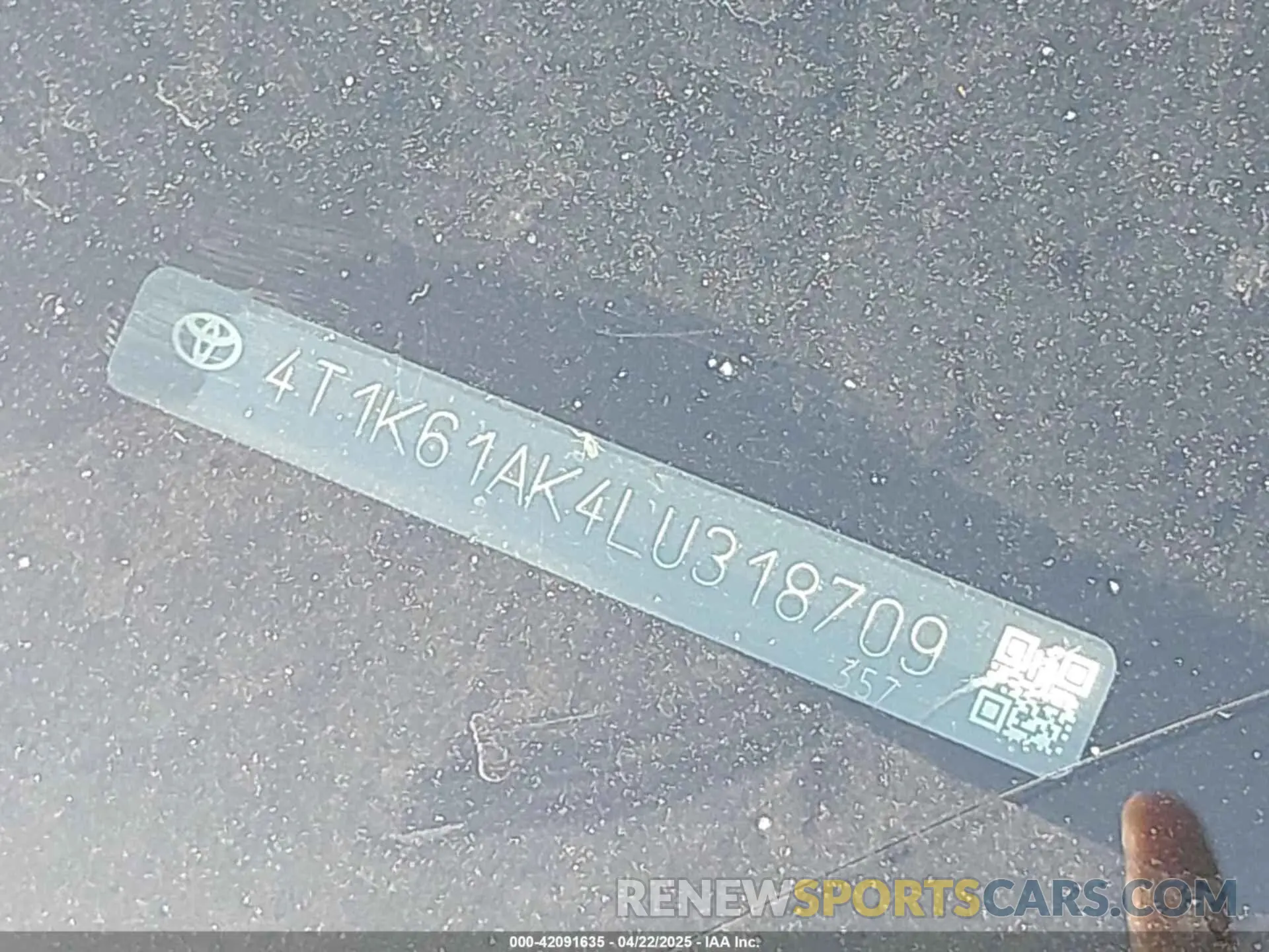 18 Фотография поврежденного автомобиля 4T1K61AK4LU318709 TOYOTA CAMRY 2020