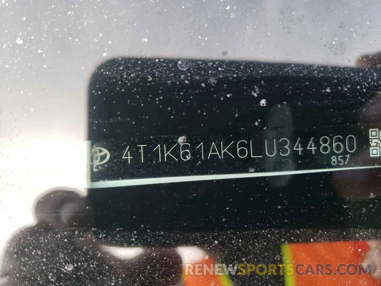 10 Photograph of a damaged car 4T1K61AK6LU344860 TOYOTA CAMRY 2020