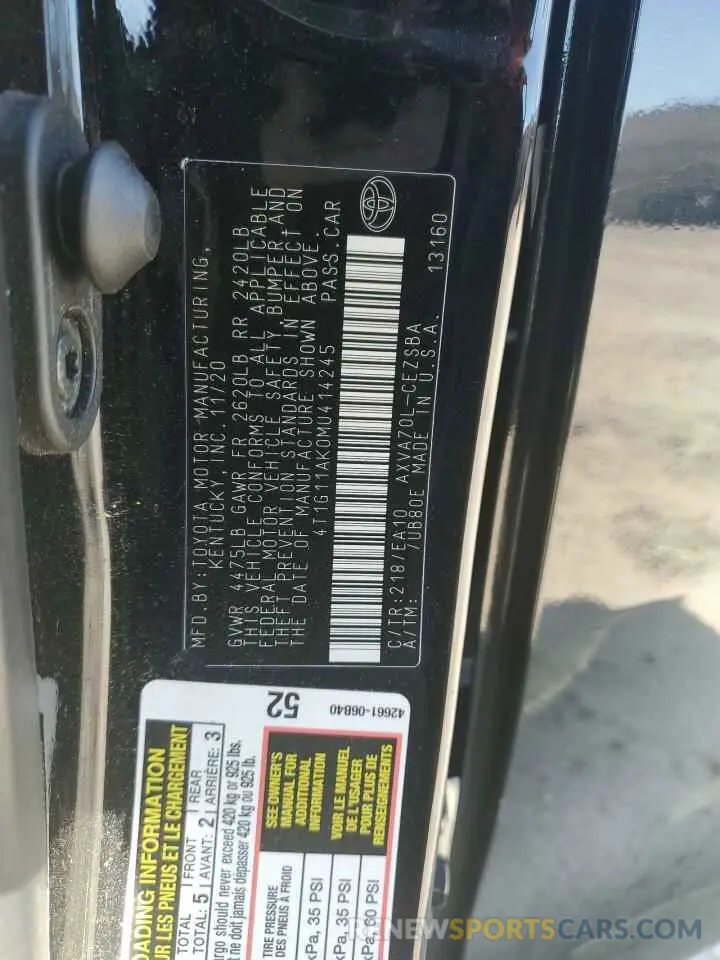 14 Photograph of a damaged car 4T1G11AK0MU414245 TOYOTA CAMRY 2021