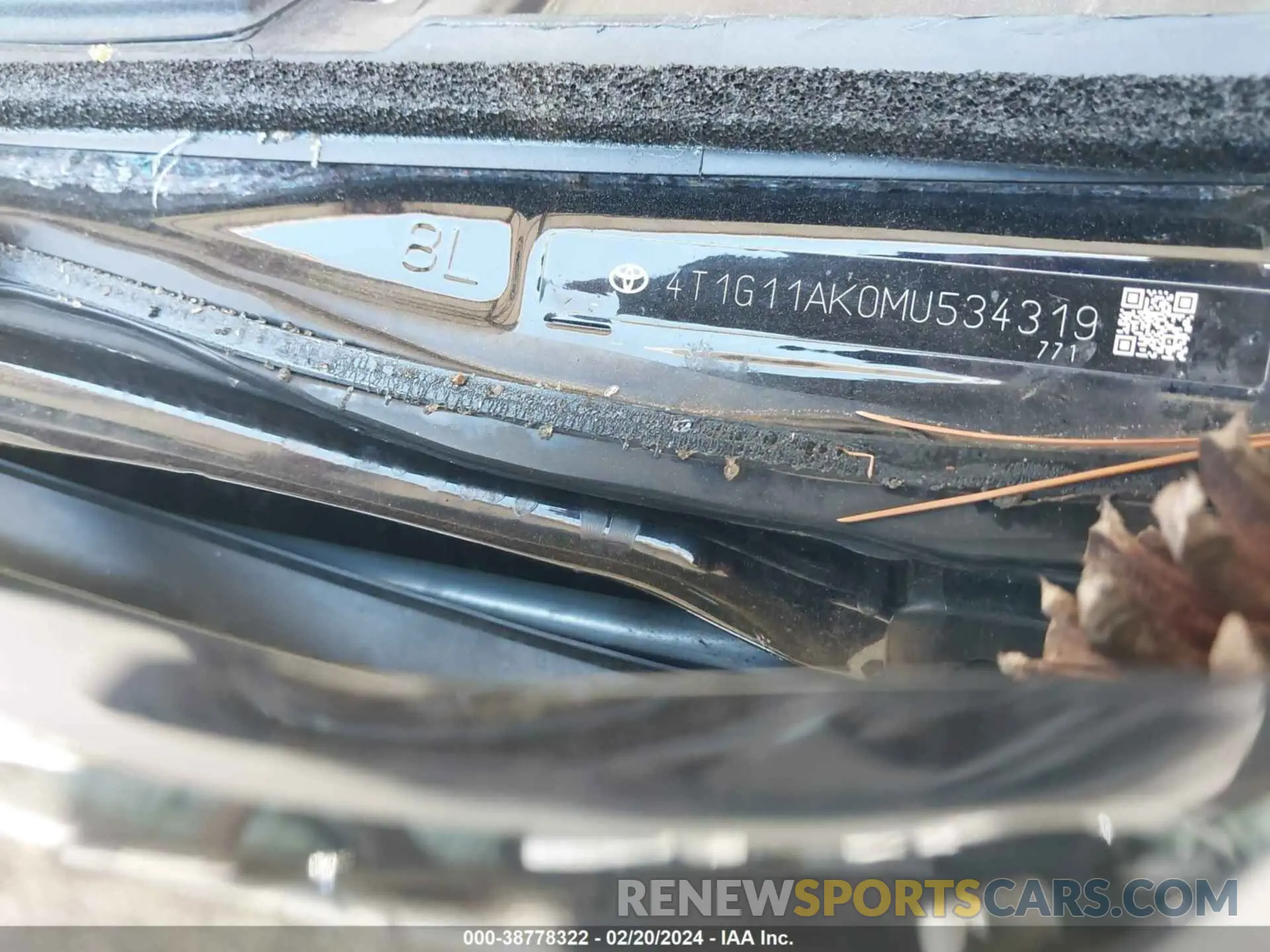 9 Photograph of a damaged car 4T1G11AK0MU534319 TOYOTA CAMRY 2021