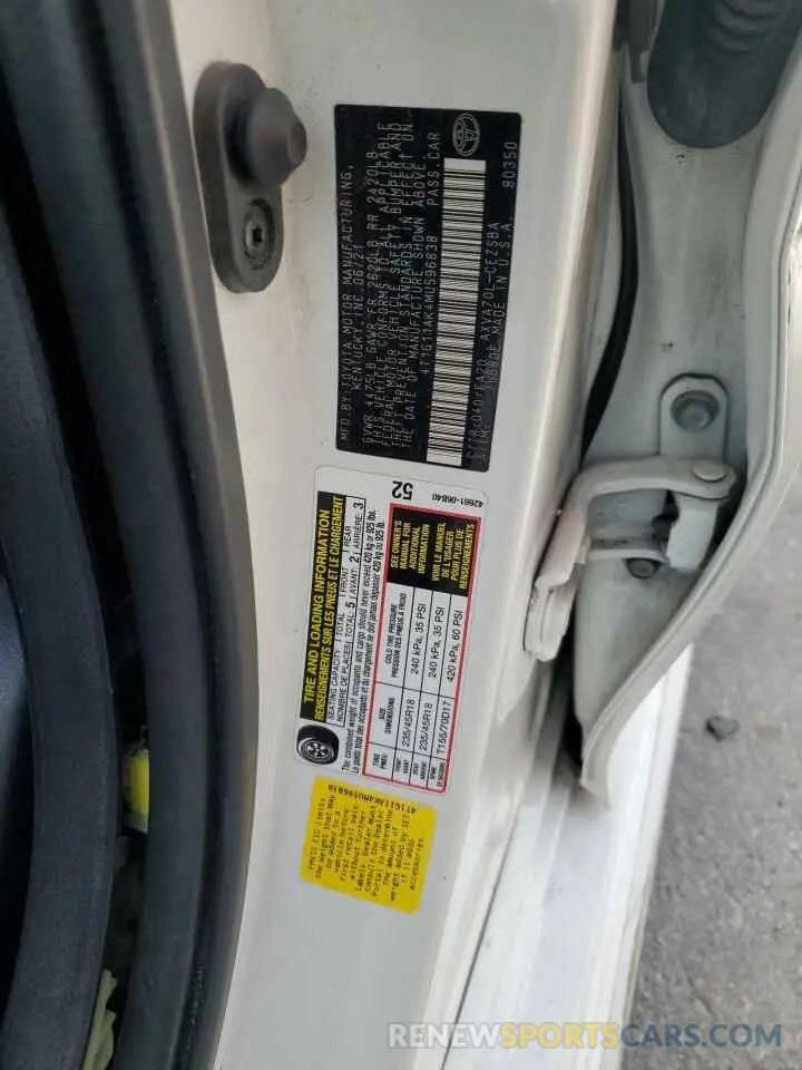 12 Photograph of a damaged car 4T1G11AK4MU596838 TOYOTA CAMRY 2021