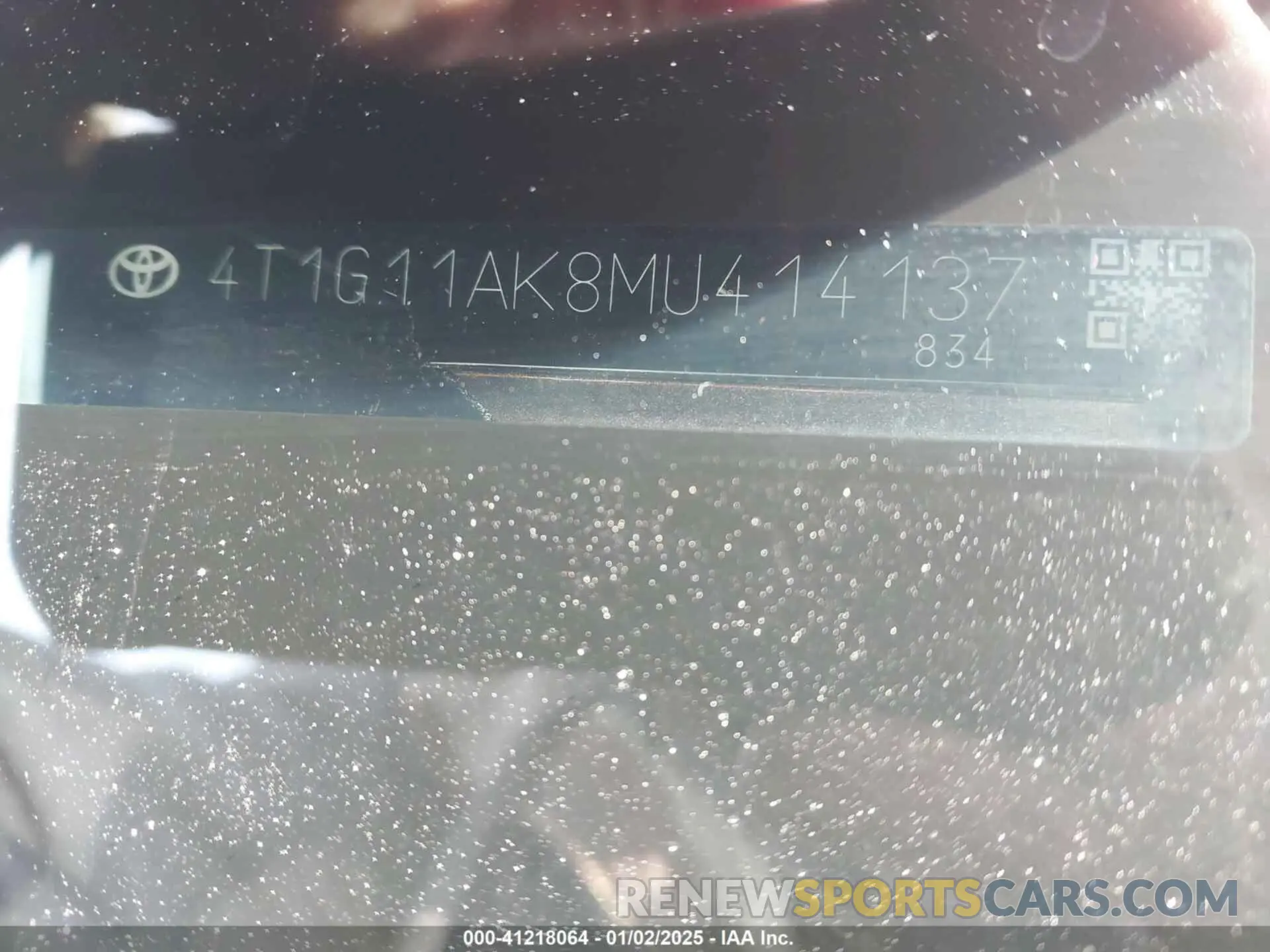 9 Photograph of a damaged car 4T1G11AK8MU414137 TOYOTA CAMRY 2021