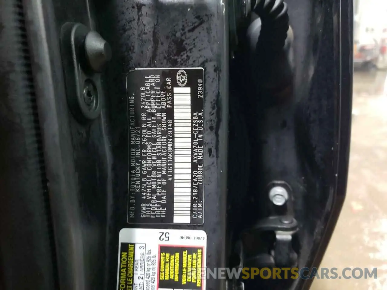 13 Photograph of a damaged car 4T1G11AK8MU479148 TOYOTA CAMRY 2021