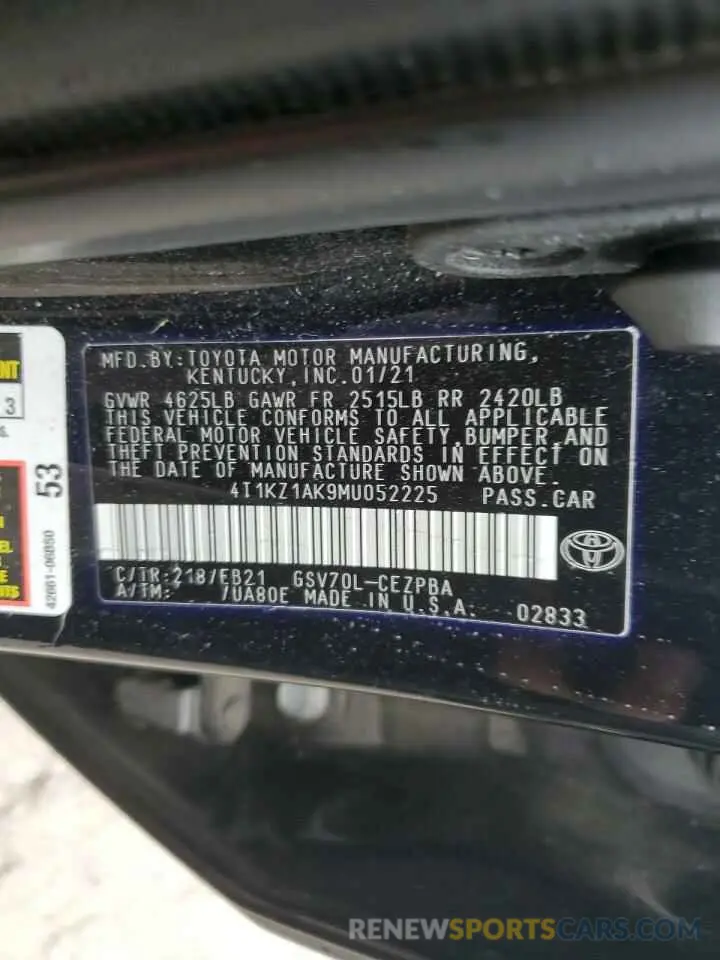 13 Photograph of a damaged car 4T1KZ1AK9MU052225 TOYOTA CAMRY 2021