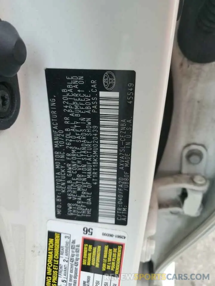 13 Фотография поврежденного автомобиля 4T1R11BK5MU020439 TOYOTA CAMRY 2021