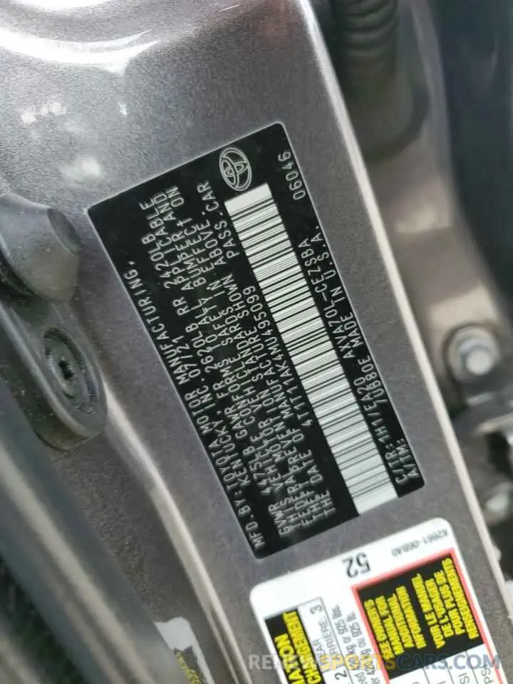 12 Photograph of a damaged car 4T1T11AK4MU495099 TOYOTA CAMRY 2021