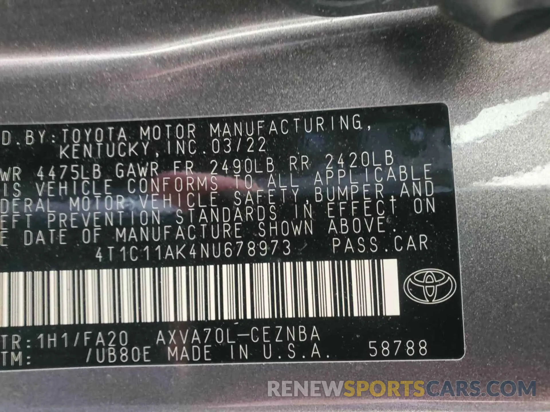 15 Photograph of a damaged car 4T1C11AK4NU678973 TOYOTA CAMRY 2022