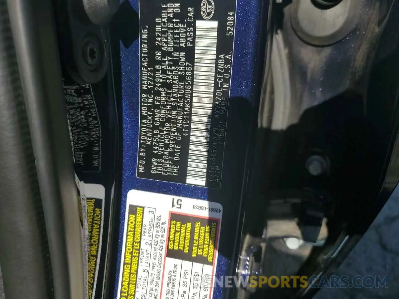 12 Фотография поврежденного автомобиля 4T1C11AK5NU656867 TOYOTA CAMRY 2022