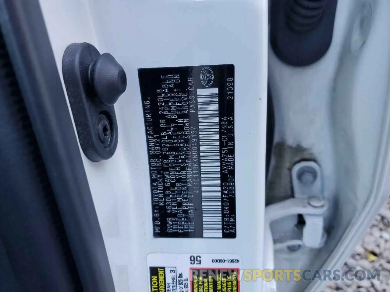 12 Photograph of a damaged car 4T1C11BKXNU049197 TOYOTA CAMRY 2022