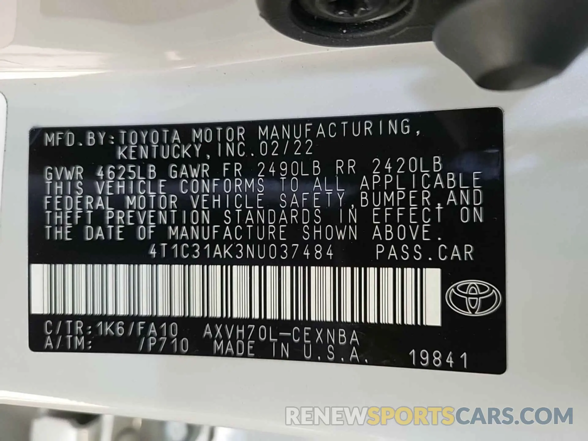 19 Фотография поврежденного автомобиля 4T1C31AK3NU037484 TOYOTA CAMRY 2022