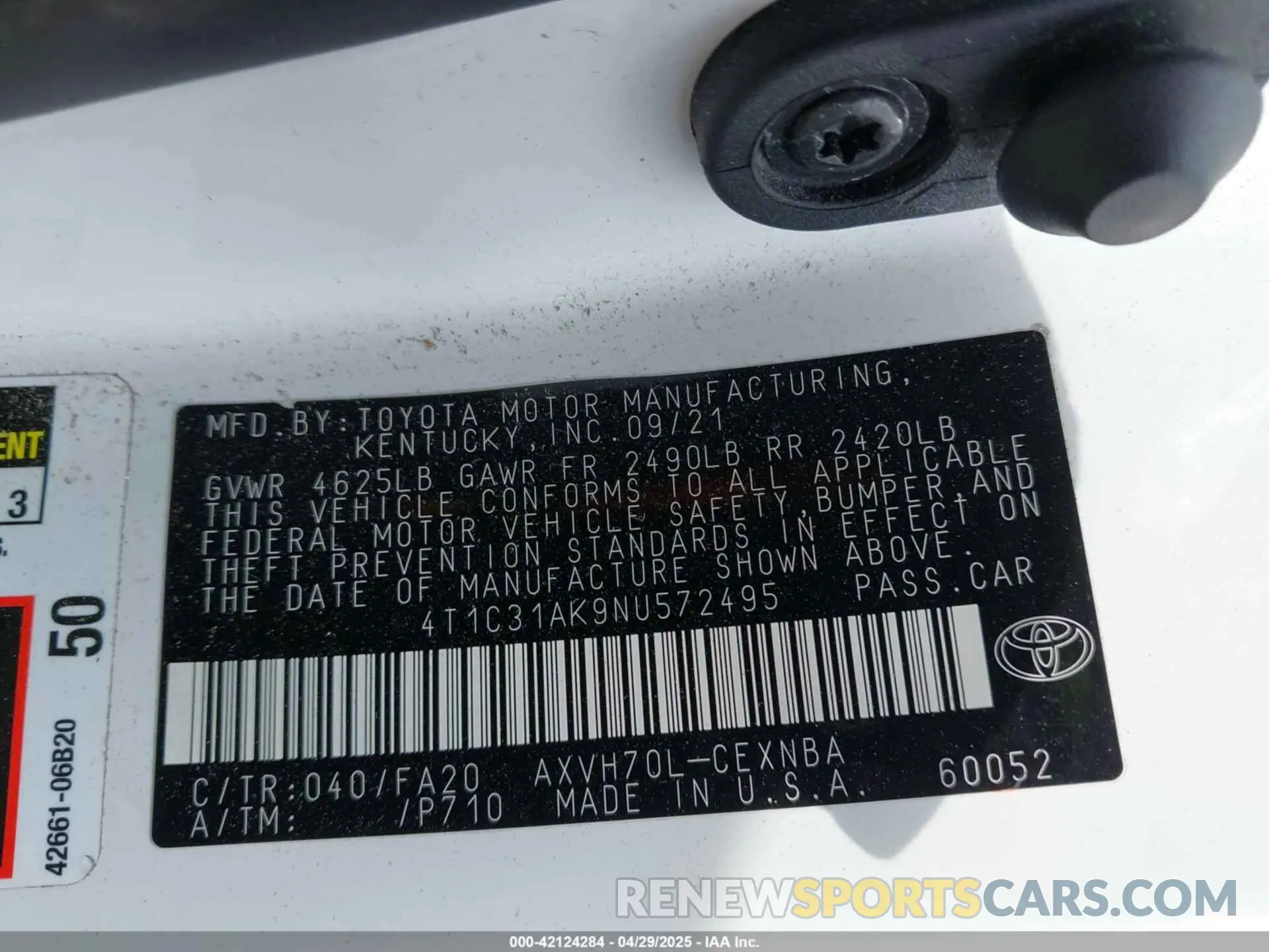 9 Фотография поврежденного автомобиля 4T1C31AK9NU572495 TOYOTA CAMRY 2022