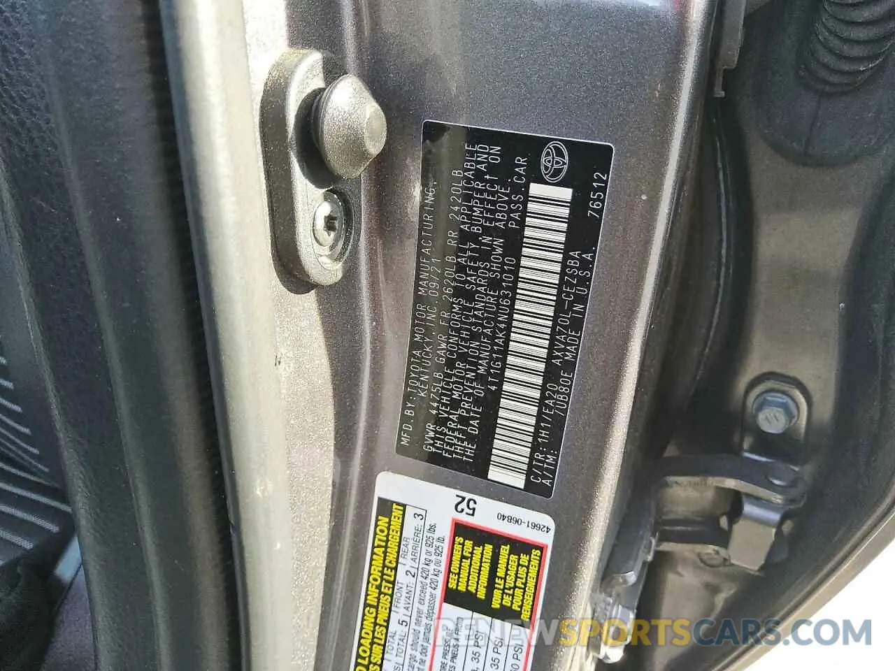 13 Photograph of a damaged car 4T1G11AK4NU631010 TOYOTA CAMRY 2022