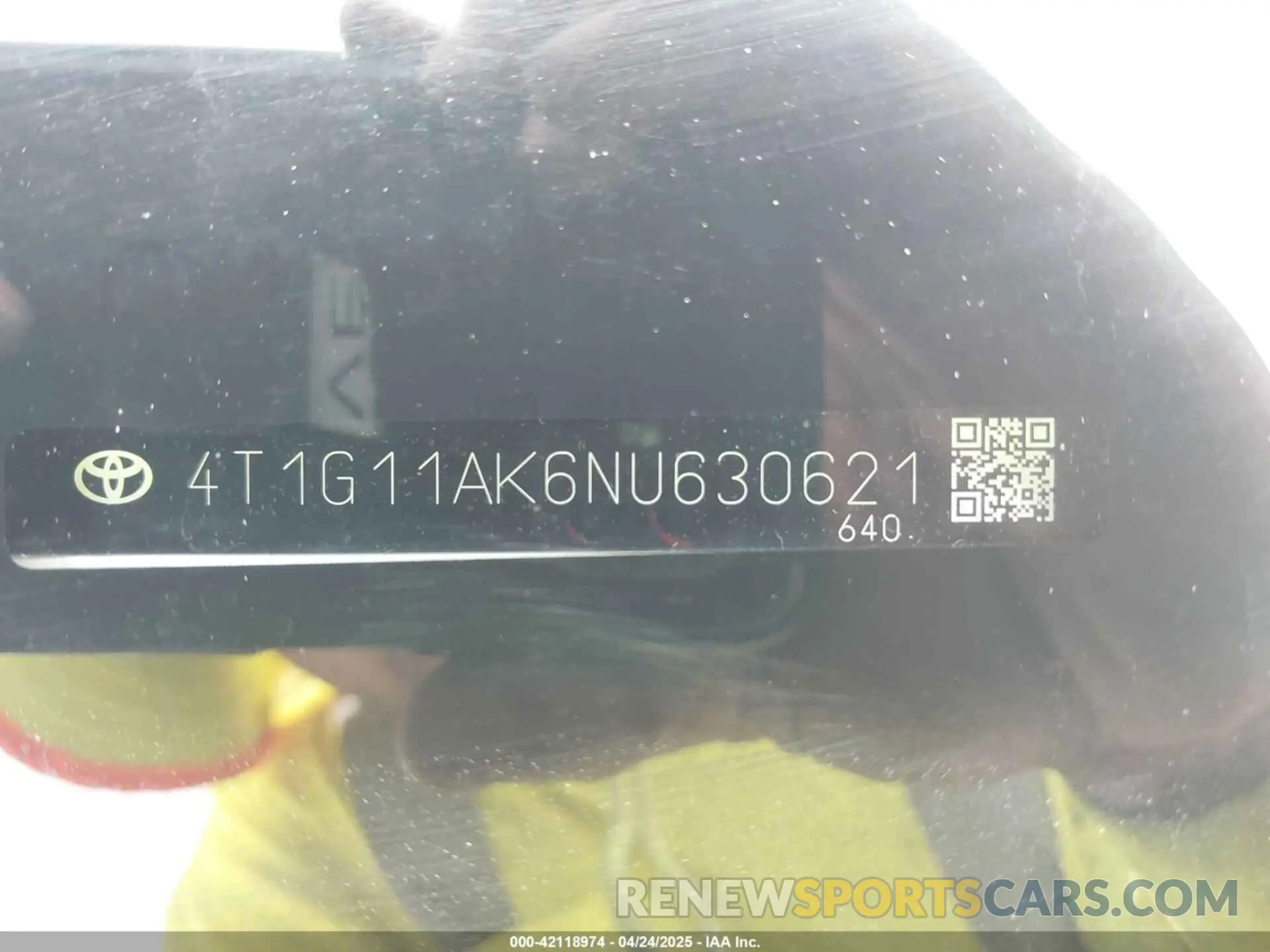 9 Фотография поврежденного автомобиля 4T1G11AK6NU630621 TOYOTA CAMRY 2022