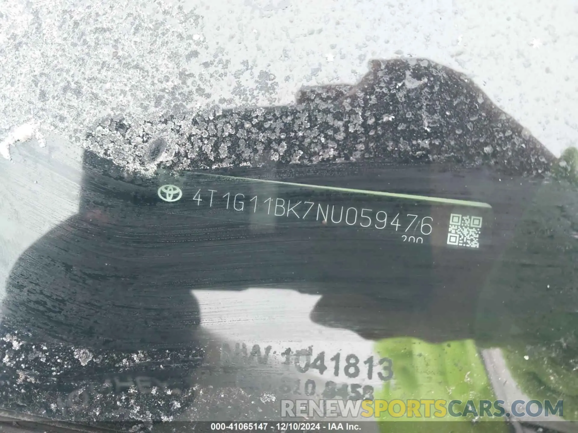 9 Фотография поврежденного автомобиля 4T1G11BK7NU059476 TOYOTA CAMRY 2022