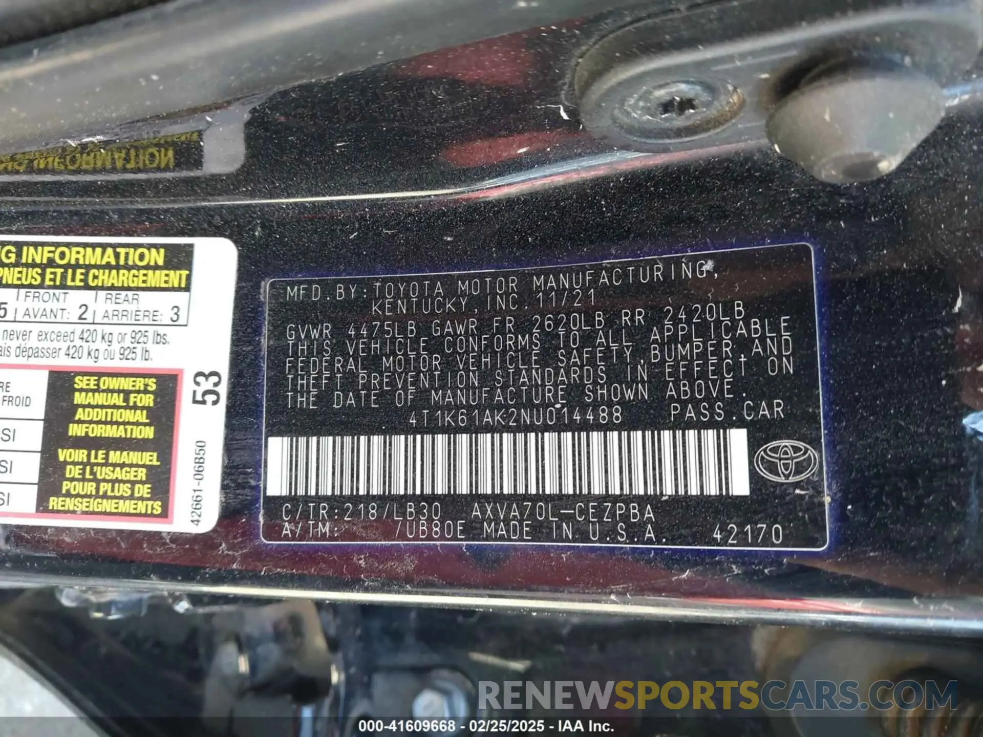 9 Фотография поврежденного автомобиля 4T1K61AK2NU014488 TOYOTA CAMRY 2022
