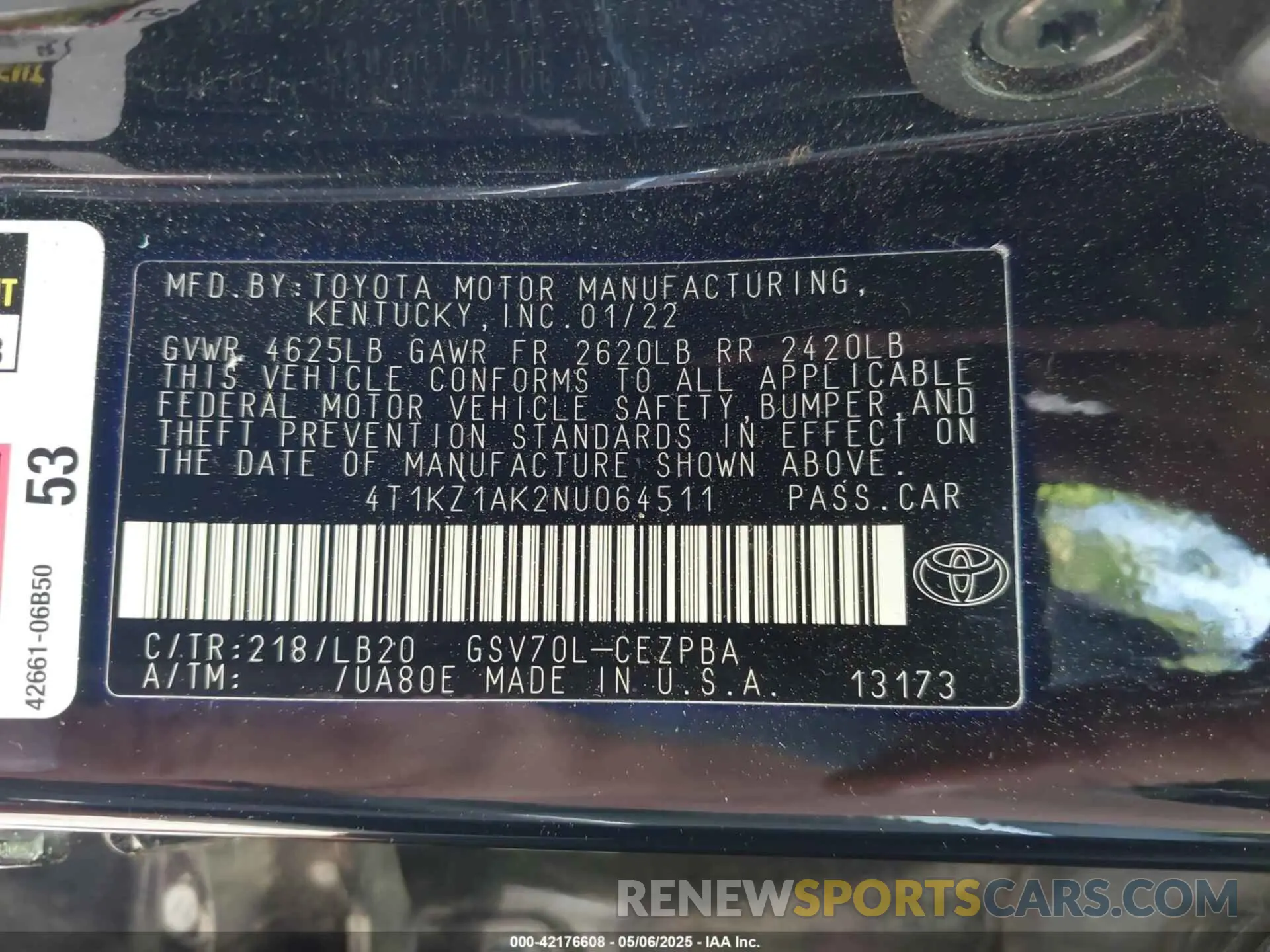 9 Photograph of a damaged car 4T1KZ1AK2NU064511 TOYOTA CAMRY 2022