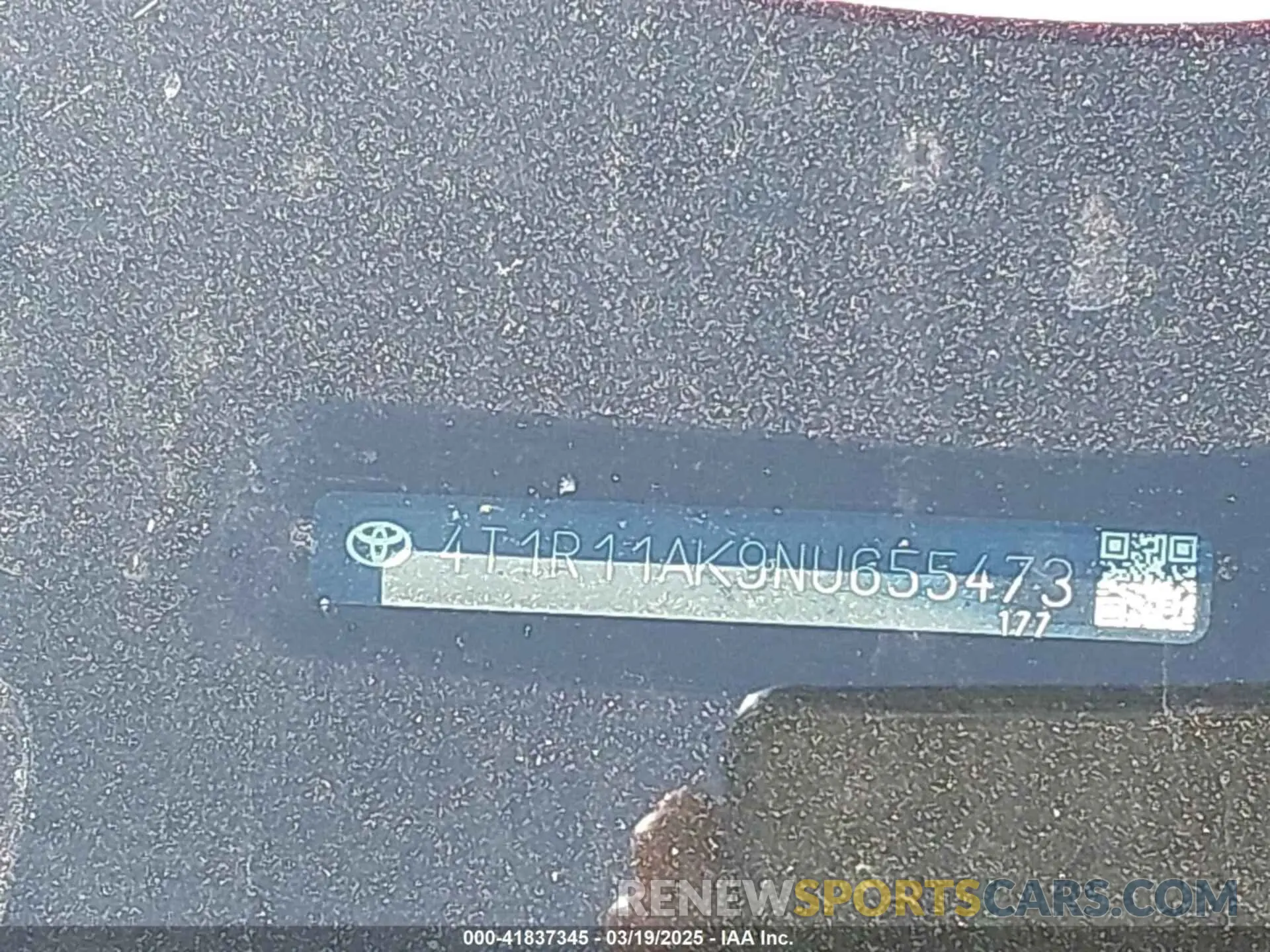 9 Фотография поврежденного автомобиля 4T1R11AK9NU655473 TOYOTA CAMRY 2022