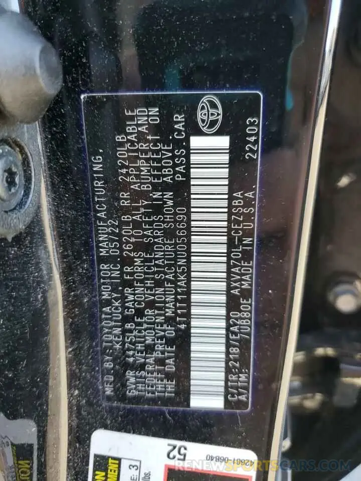 12 Фотография поврежденного автомобиля 4T1T11AK5NU056690 TOYOTA CAMRY 2022