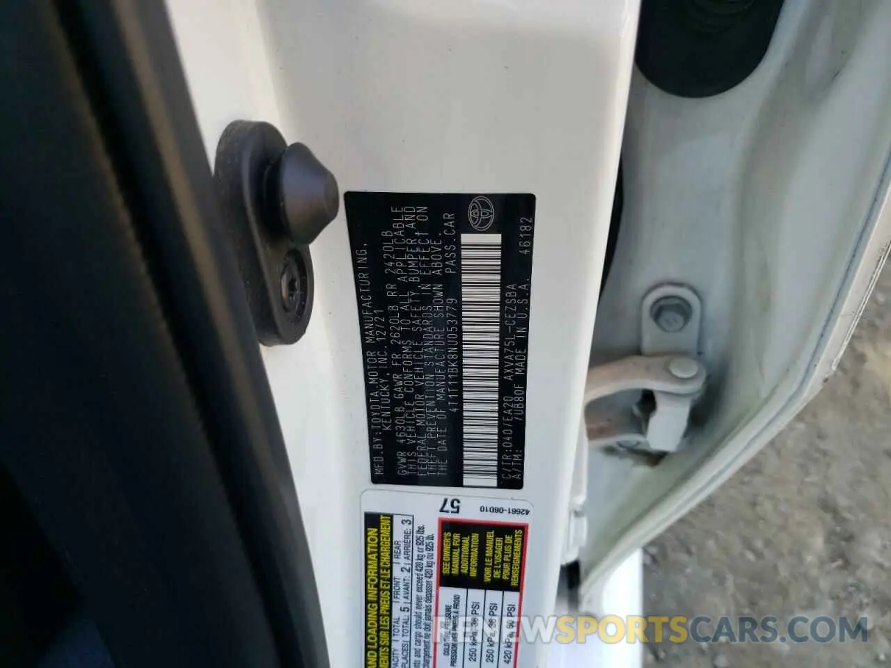 12 Photograph of a damaged car 4T1T11BK8NU053779 TOYOTA CAMRY 2022