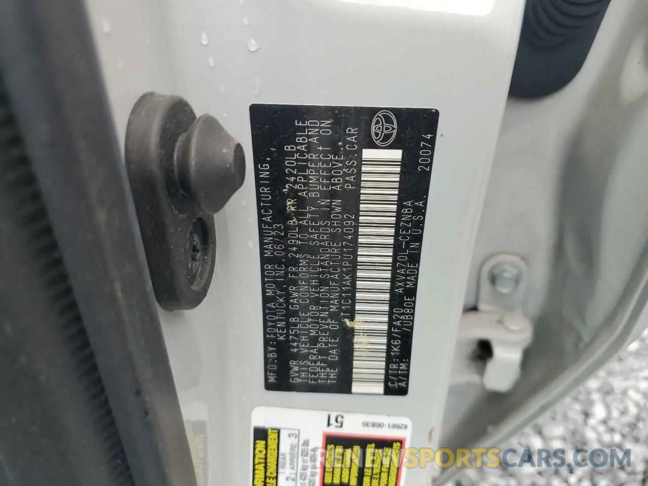 12 Photograph of a damaged car 4T1C11AK1PU174092 TOYOTA CAMRY 2023