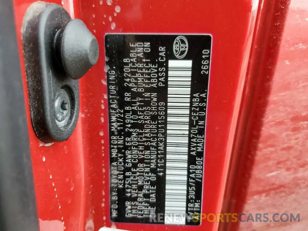 14 Photograph of a damaged car 4T1C11AK3PU115609 TOYOTA CAMRY 2023
