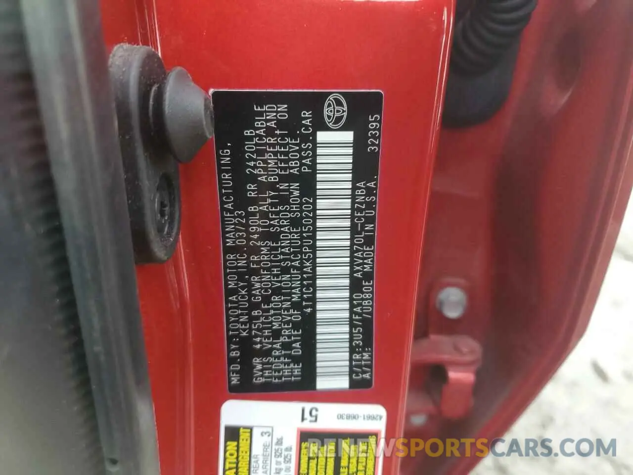 12 Photograph of a damaged car 4T1C11AK5PU150202 TOYOTA CAMRY 2023