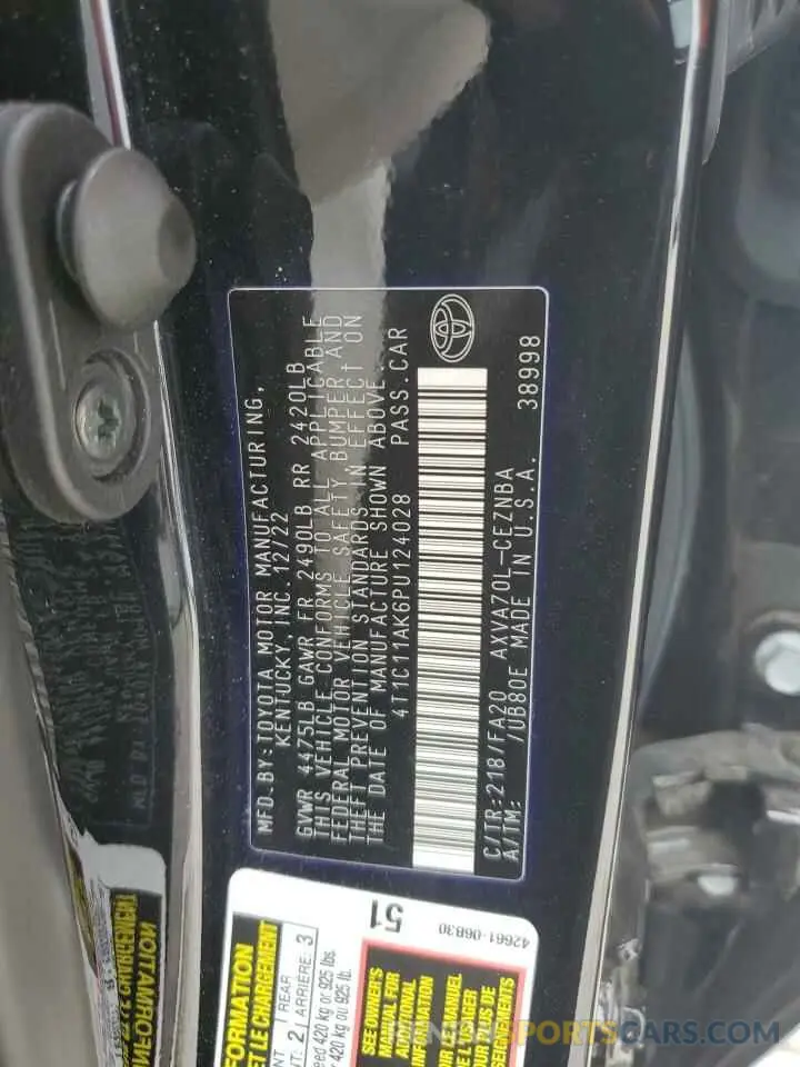 13 Photograph of a damaged car 4T1C11AK6PU124028 TOYOTA CAMRY 2023