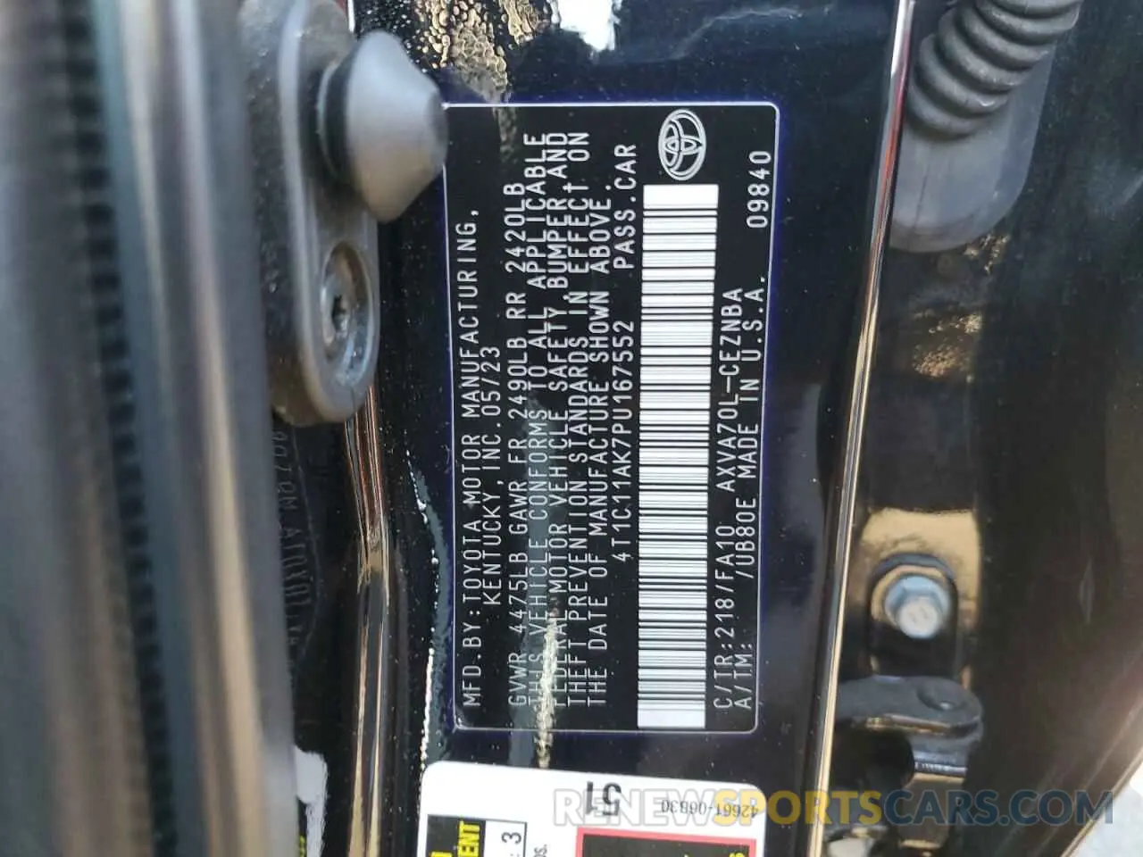 13 Фотография поврежденного автомобиля 4T1C11AK7PU167552 TOYOTA CAMRY 2023