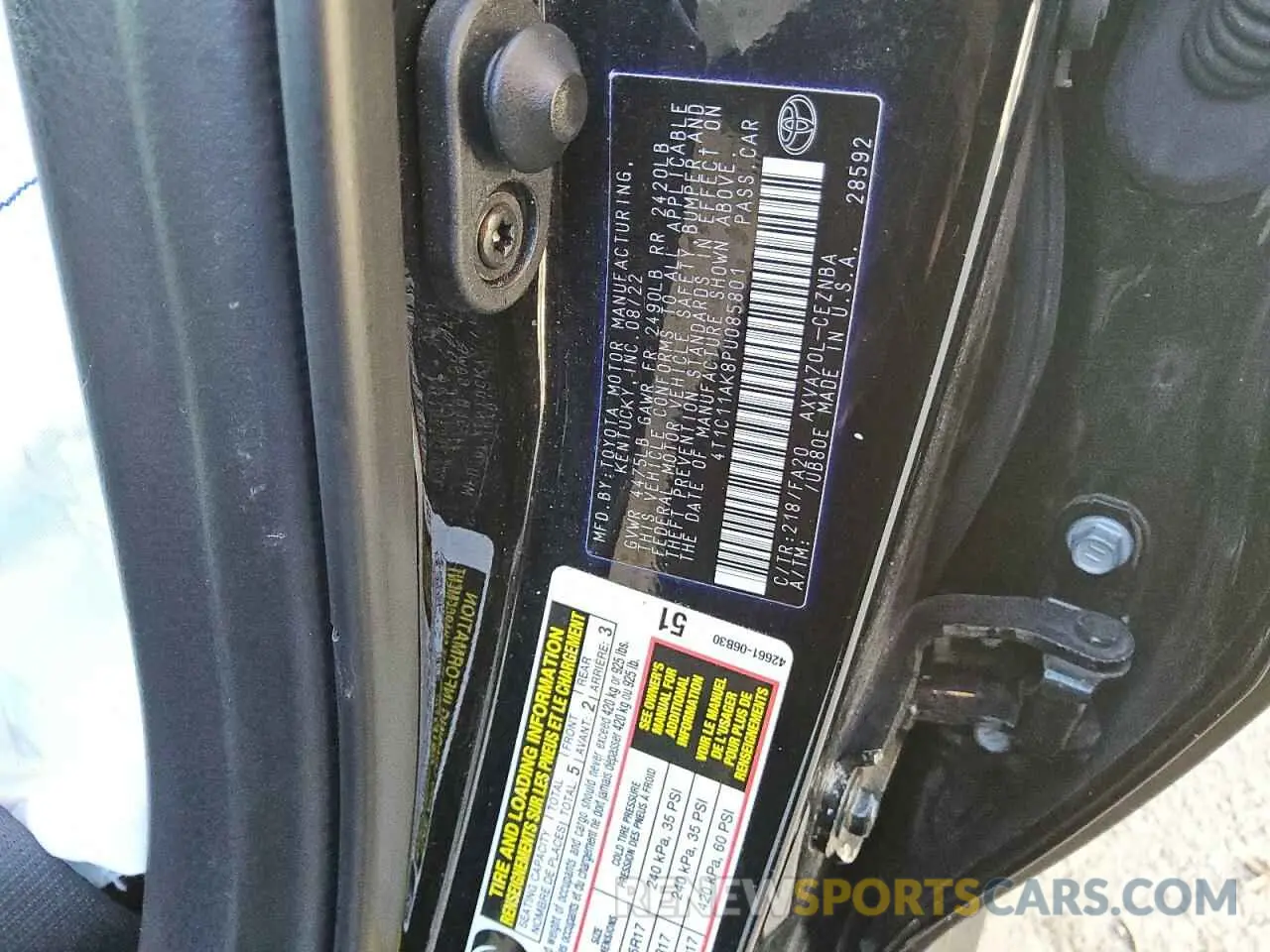 12 Photograph of a damaged car 4T1C11AK8PU085801 TOYOTA CAMRY 2023