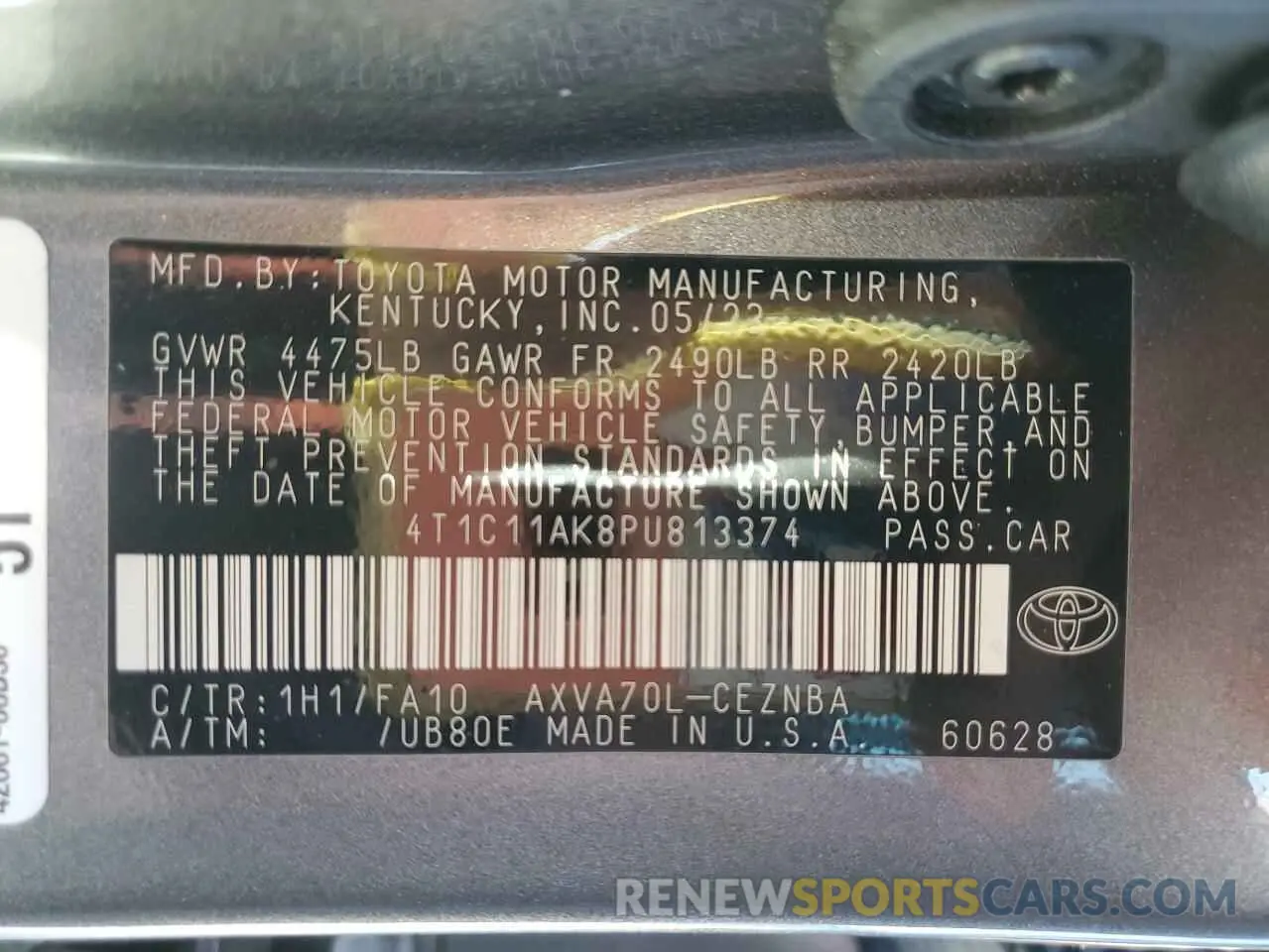 14 Photograph of a damaged car 4T1C11AK8PU813374 TOYOTA CAMRY 2023
