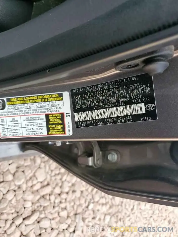 12 Photograph of a damaged car 4T1C11AKXPU140765 TOYOTA CAMRY 2023