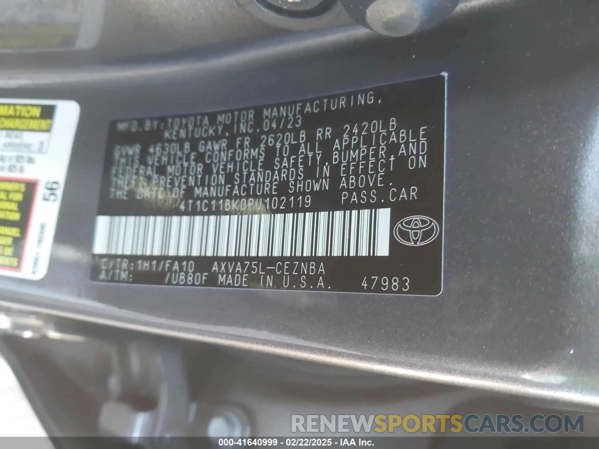 9 Фотография поврежденного автомобиля 4T1C11BK0PU102119 TOYOTA CAMRY 2023