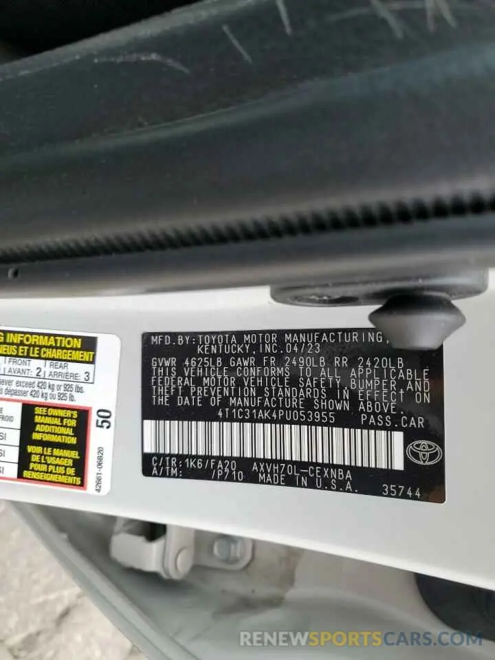 12 Фотография поврежденного автомобиля 4T1C31AK4PU053955 TOYOTA CAMRY 2023