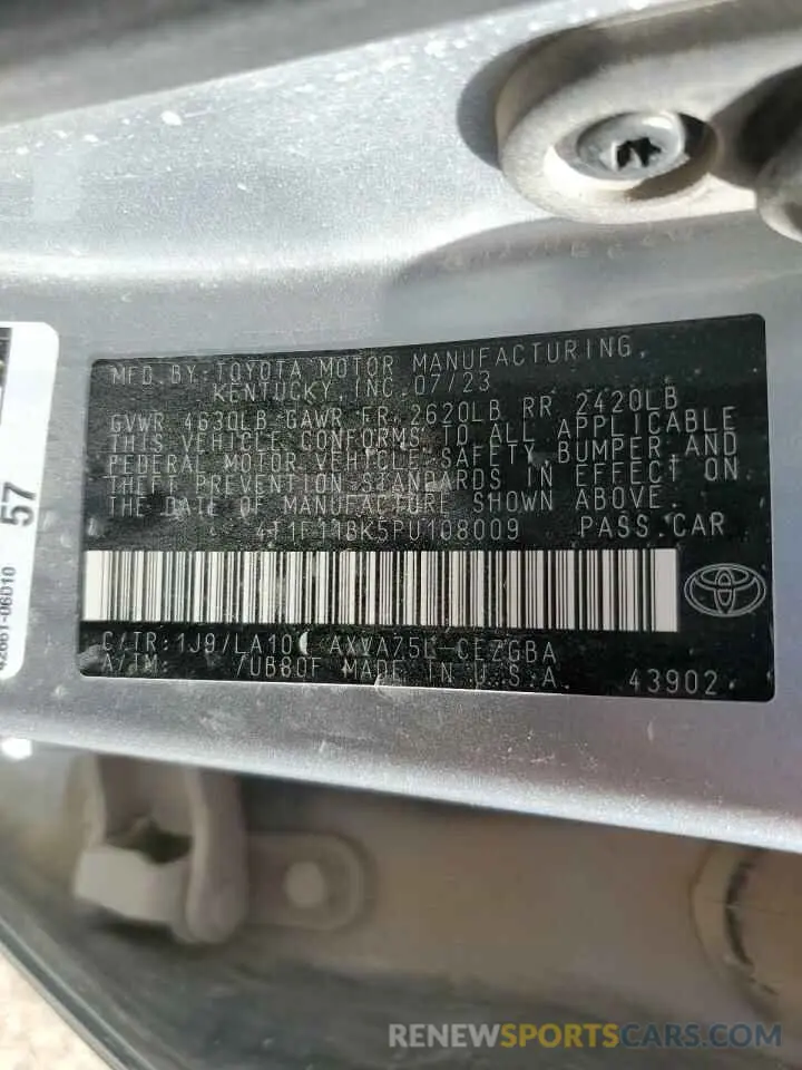 12 Photograph of a damaged car 4T1F11BK5PU108009 TOYOTA CAMRY 2023