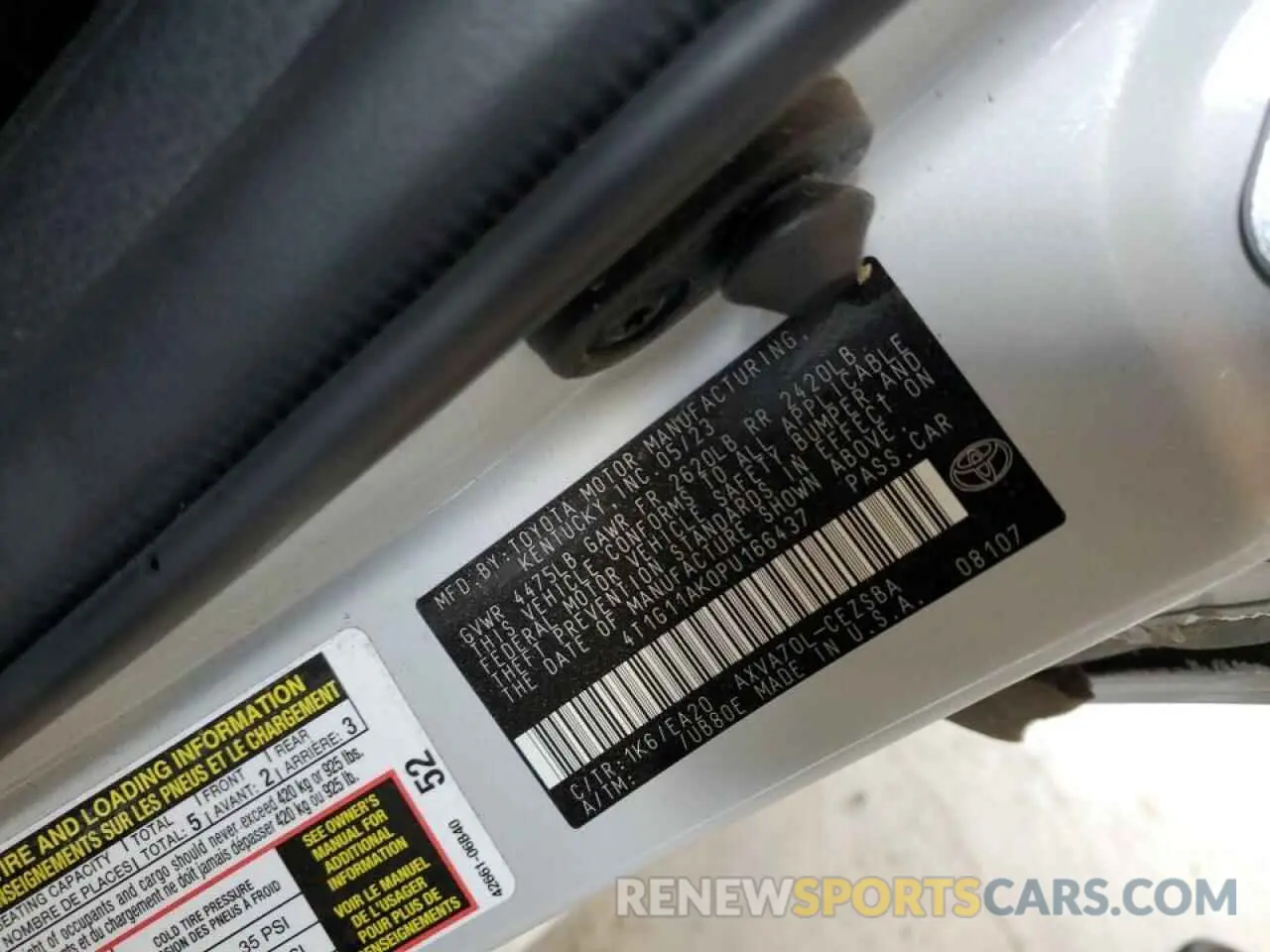12 Photograph of a damaged car 4T1G11AK0PU166437 TOYOTA CAMRY 2023