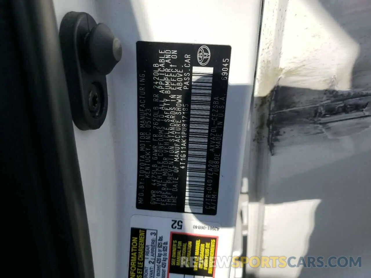 12 Фотография поврежденного автомобиля 4T1G11AK1PU817185 TOYOTA CAMRY 2023