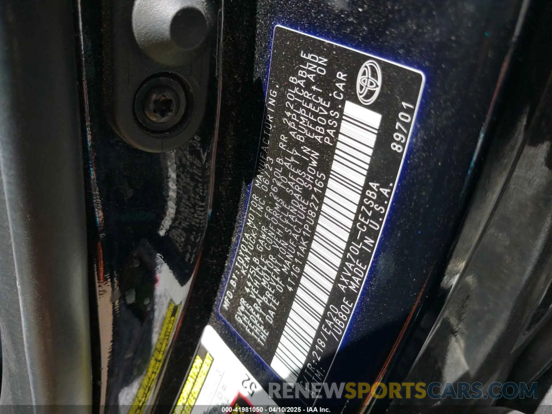 9 Photograph of a damaged car 4T1G11AK1PU827165 TOYOTA CAMRY 2023