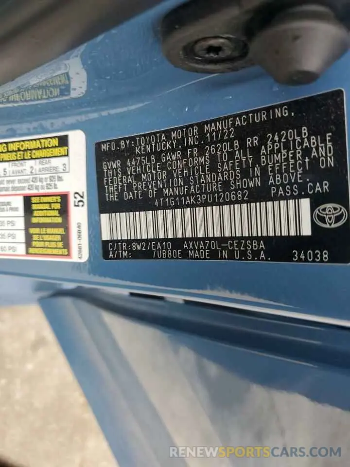 12 Фотография поврежденного автомобиля 4T1G11AK3PU120682 TOYOTA CAMRY 2023