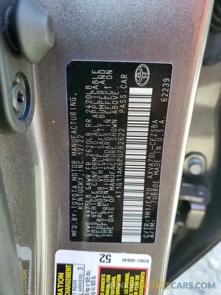 15 Photograph of a damaged car 4T1G11AK6PU762622 TOYOTA CAMRY 2023