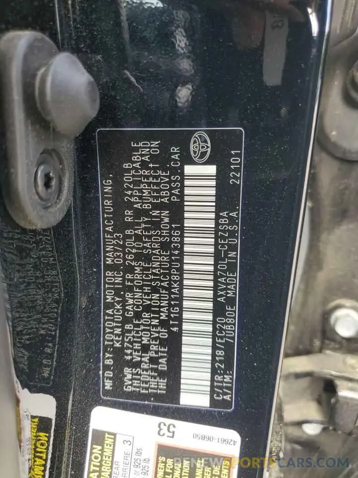 12 Фотография поврежденного автомобиля 4T1G11AK8PU143861 TOYOTA CAMRY 2023