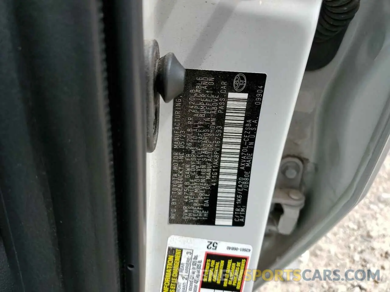 12 Фотография поврежденного автомобиля 4T1G11AK8PU167593 TOYOTA CAMRY 2023