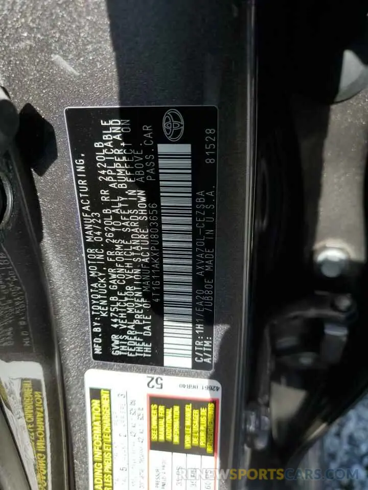 13 Photograph of a damaged car 4T1G11AKXPU803656 TOYOTA CAMRY 2023