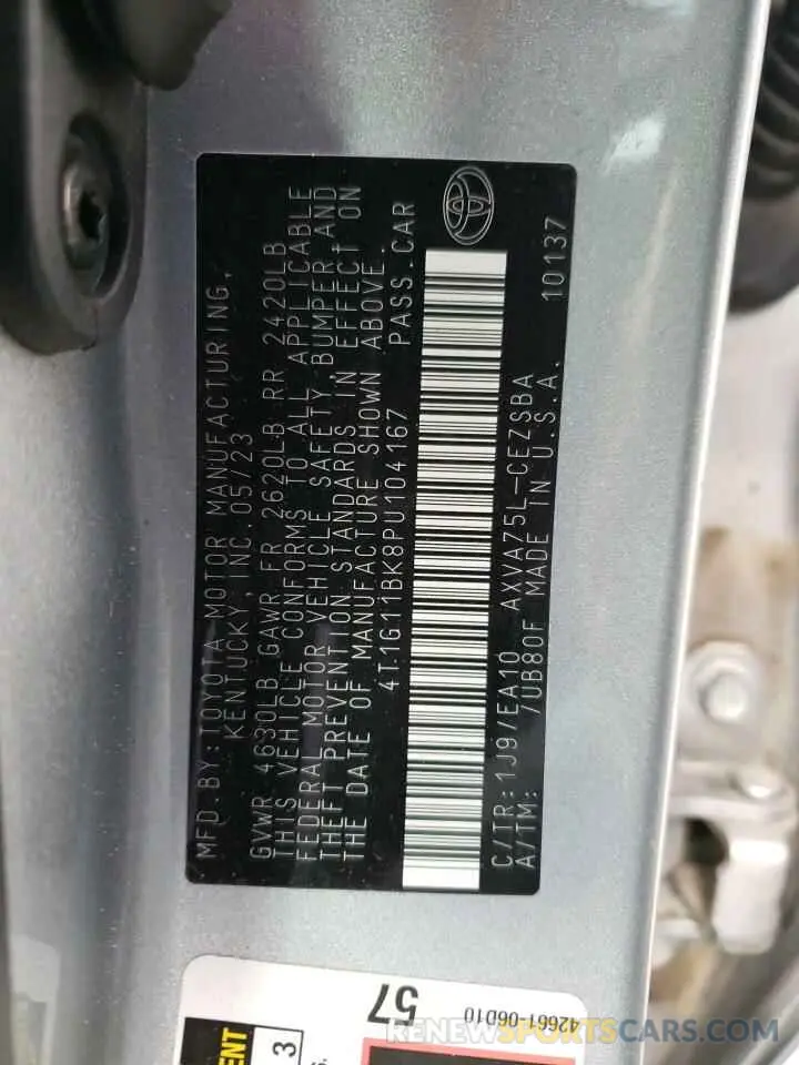 12 Фотография поврежденного автомобиля 4T1G11BK8PU104167 TOYOTA CAMRY 2023