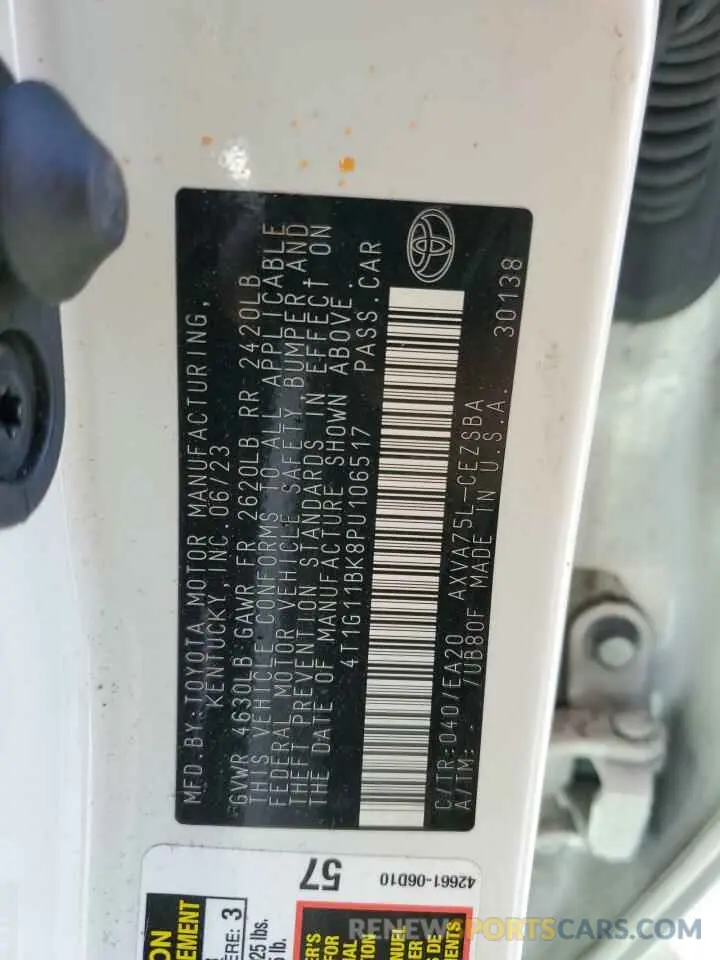 13 Фотография поврежденного автомобиля 4T1G11BK8PU106517 TOYOTA CAMRY 2023