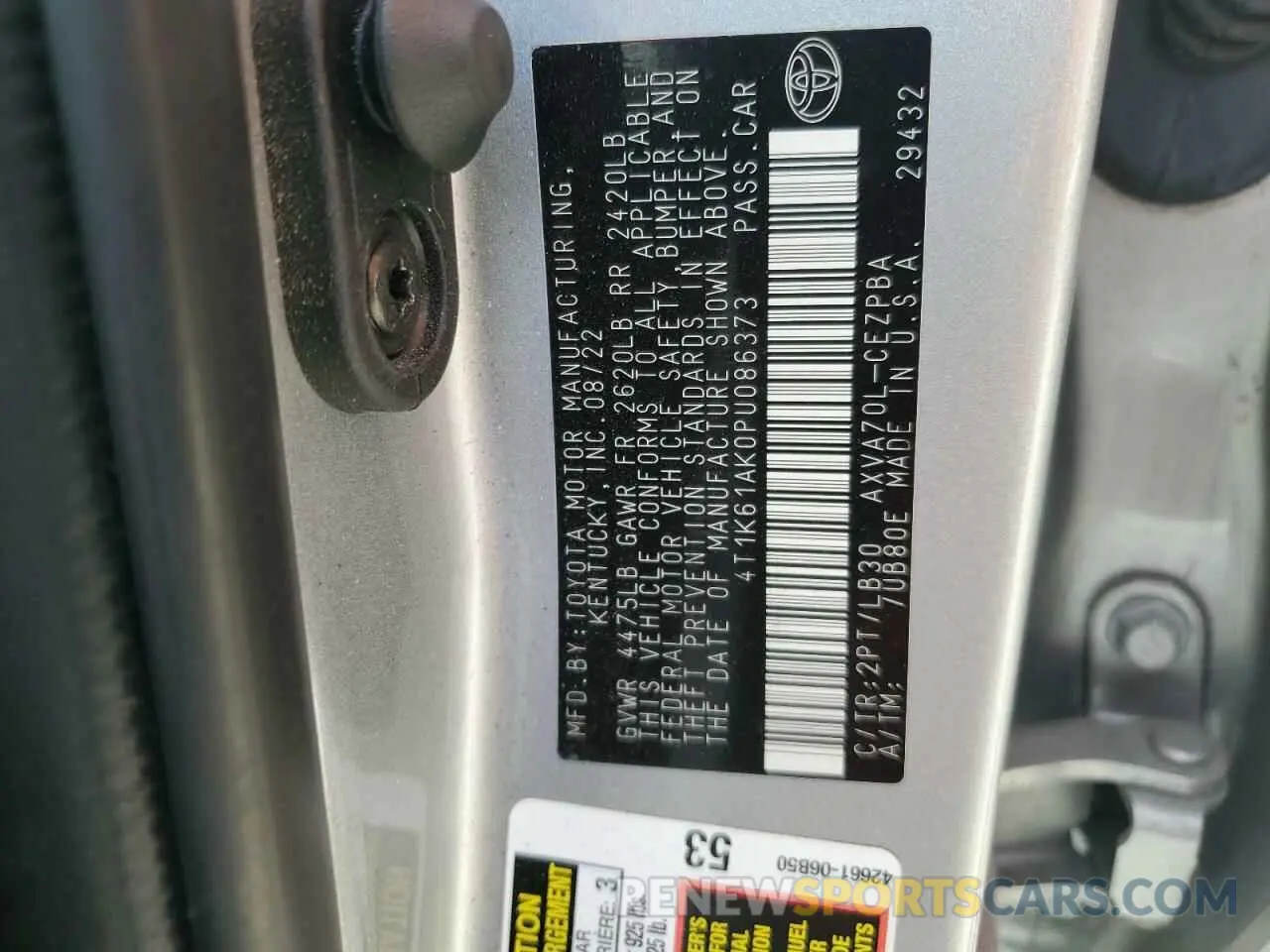 13 Photograph of a damaged car 4T1K61AK0PU086373 TOYOTA CAMRY 2023