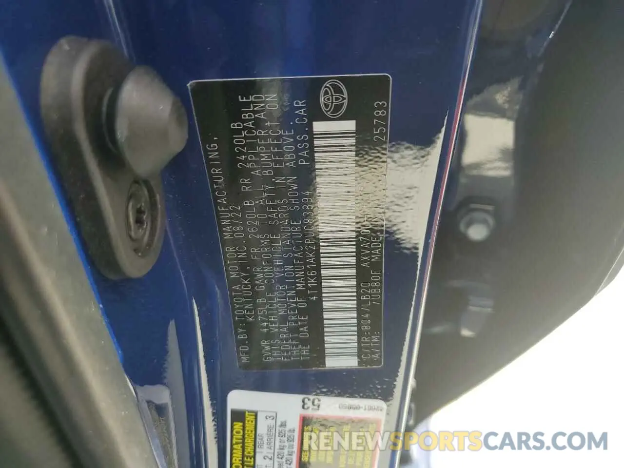 12 Photograph of a damaged car 4T1K61AK2PU083894 TOYOTA CAMRY 2023