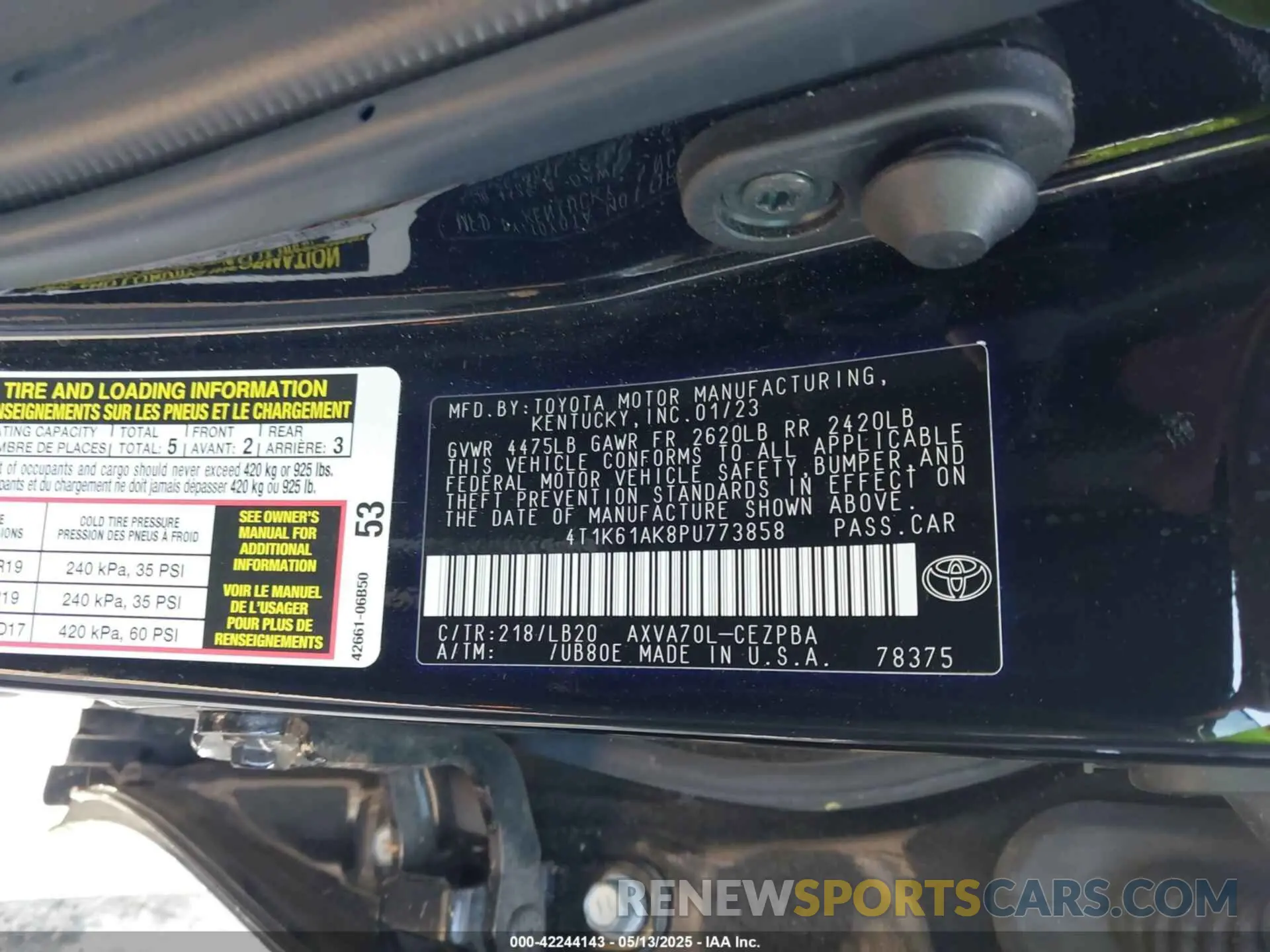 9 Photograph of a damaged car 4T1K61AK8PU773858 TOYOTA CAMRY 2023
