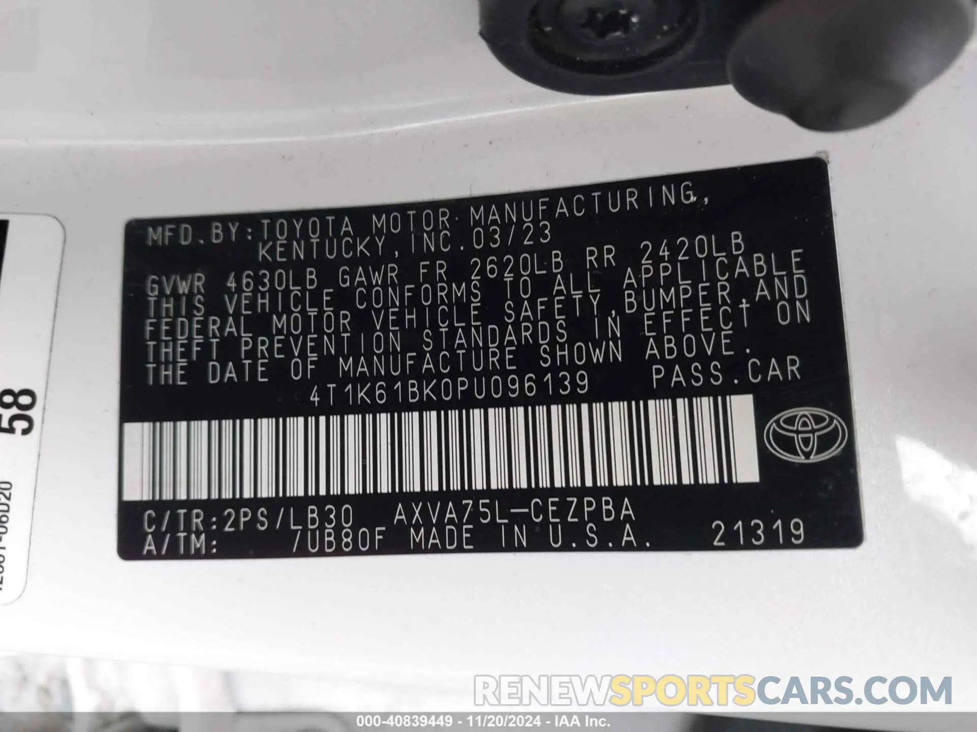 9 Фотография поврежденного автомобиля 4T1K61BK0PU096139 TOYOTA CAMRY 2023